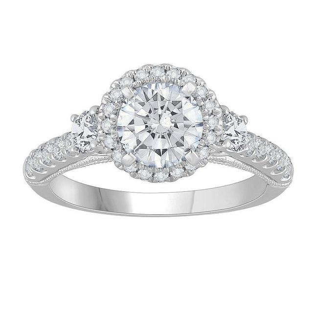 Diamond Medley 14k White Gold 1 3/4 Carat T.W. Lab-Grown Diamond Engagement Ring, Womens 14k Whgold Product Image