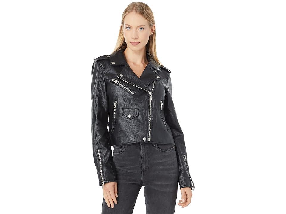 Blank NYC Leather Cropped Moto Jacket (Morning Gram) Women's Clothing Product Image