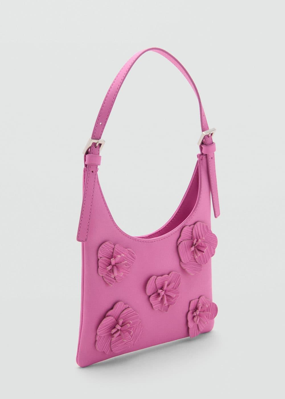 MANGO - Leather shoulder bag flowers - One size - Women Product Image