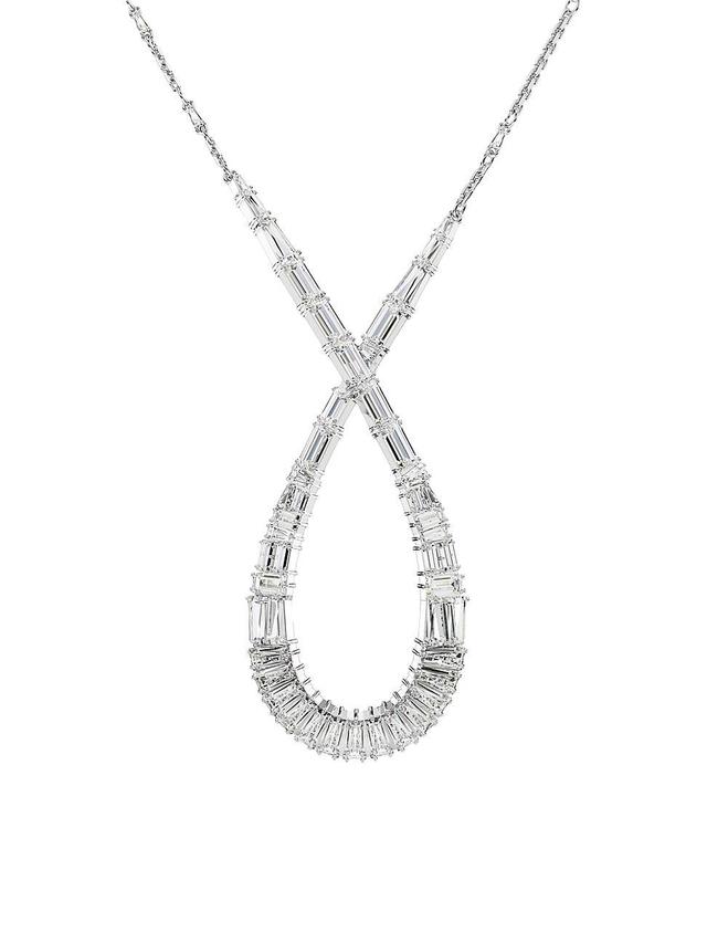 Womens Hyperbola Rhodium-Plated & Swarovski Crystal Pendant Necklace Product Image