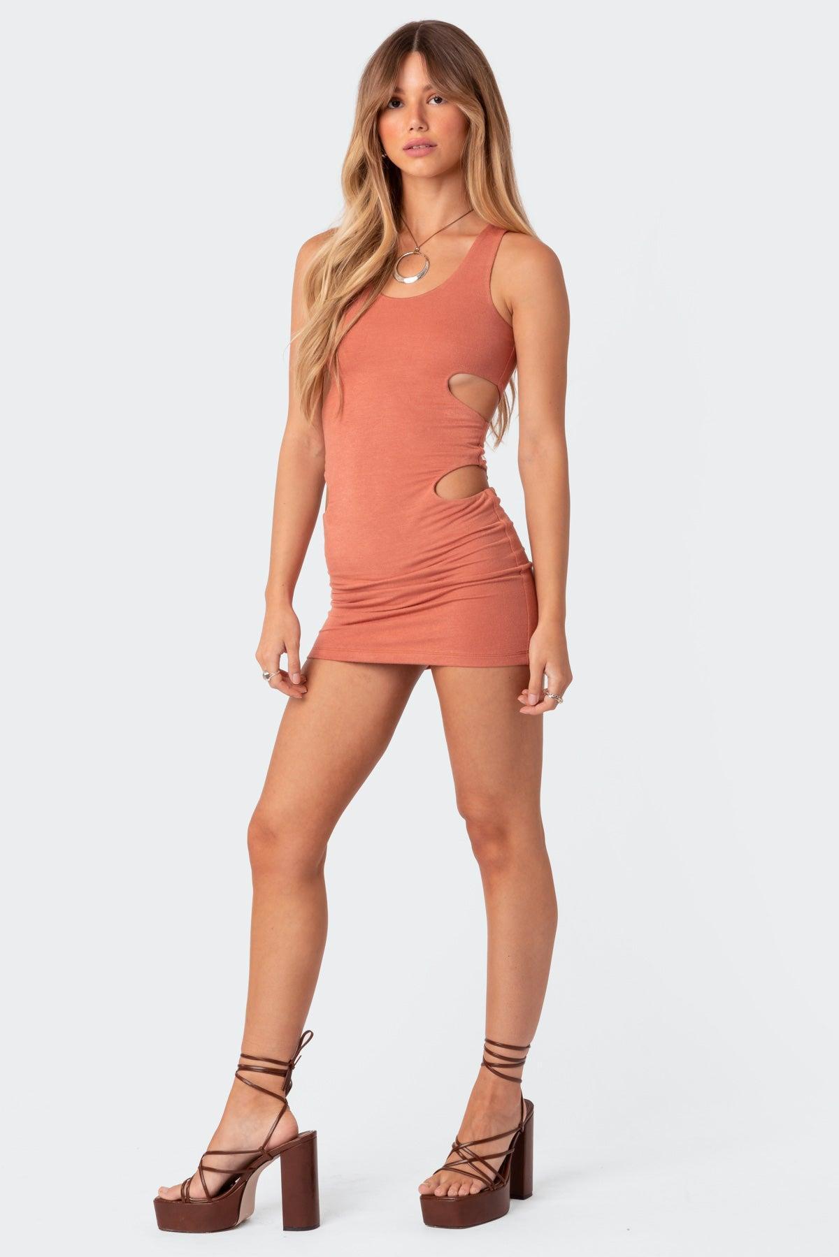 Wilma Cut Out Knit Mini Dress Product Image