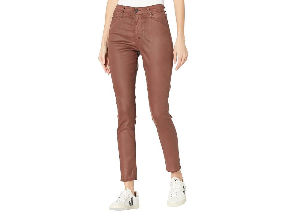 AG Jeans Farrah High-Rise Skinny Ankle (Leatherette Light Dark Walnut) Women's Casual Pants Product Image