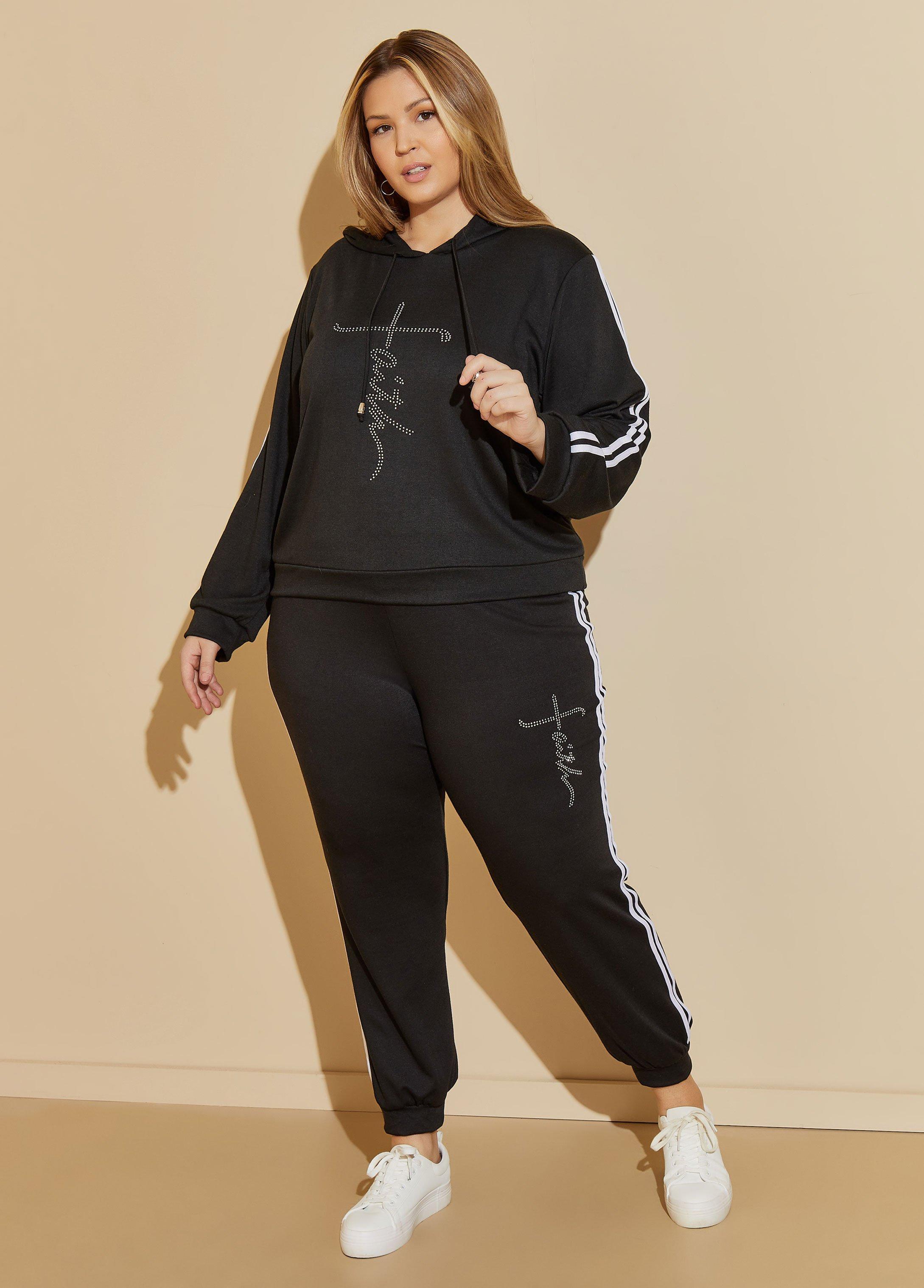 Plus Size Faith Striped Joggers Ashley Stewart Product Image