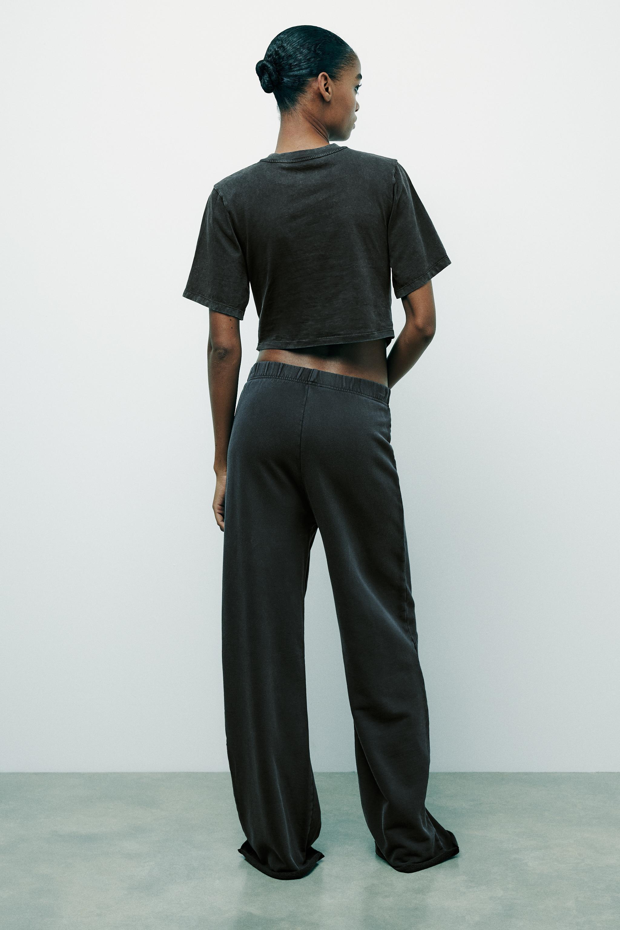 WASHED EFFECT PALAZZO JOGGER PANTS Product Image