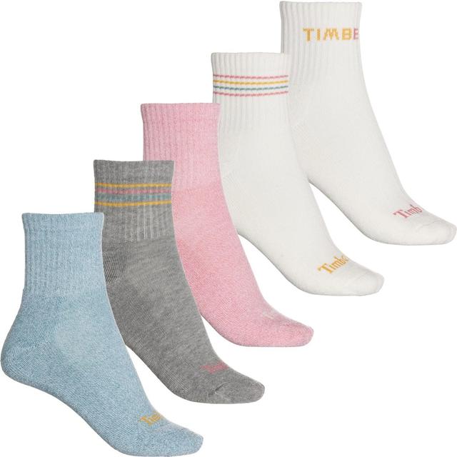 Timberland Logo Half-Cushion Socks - 5-Pack, Quarter Crew (For Women) Product Image