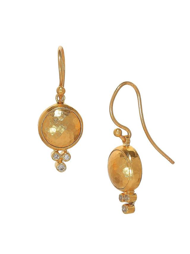 Womens Amulet 24K Yellow Gold & Diamond Drop Earrings Product Image