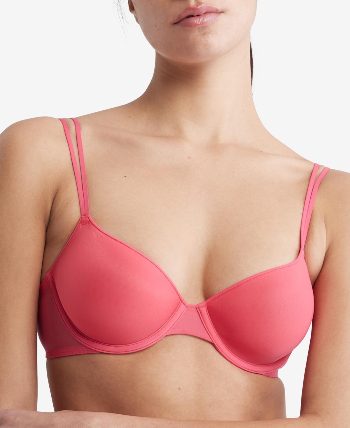 Calvin Klein Womens Sheer Marquisette Lightly Lined Demi Bra QF6068 Product Image