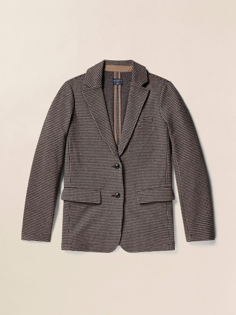 Inlet Knit Tweed Blazer - Mocha Mountain Houndstooth Product Image