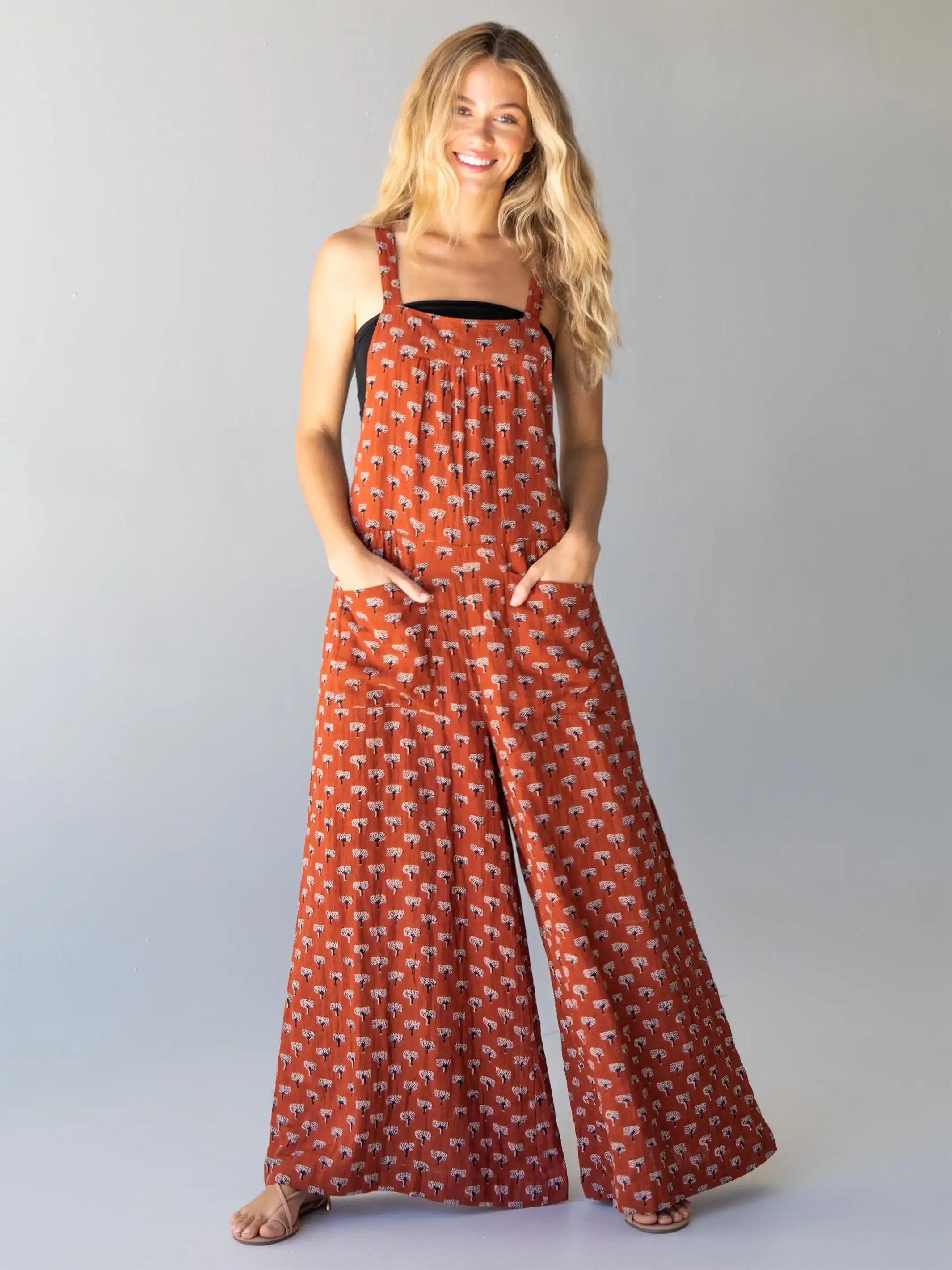 Dakota Tie Overall - Rust Tree Cotton Product Image