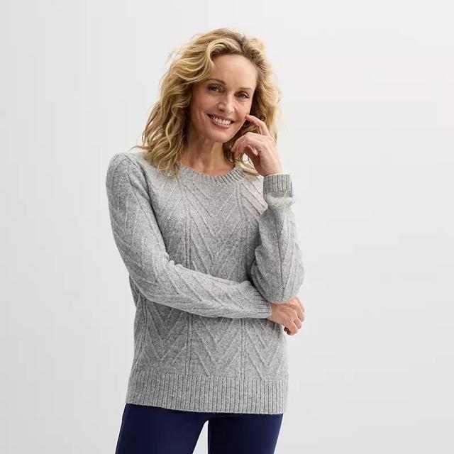 Womens Croft & Barrow Cozy Pullover Sweater Blue Grey Product Image