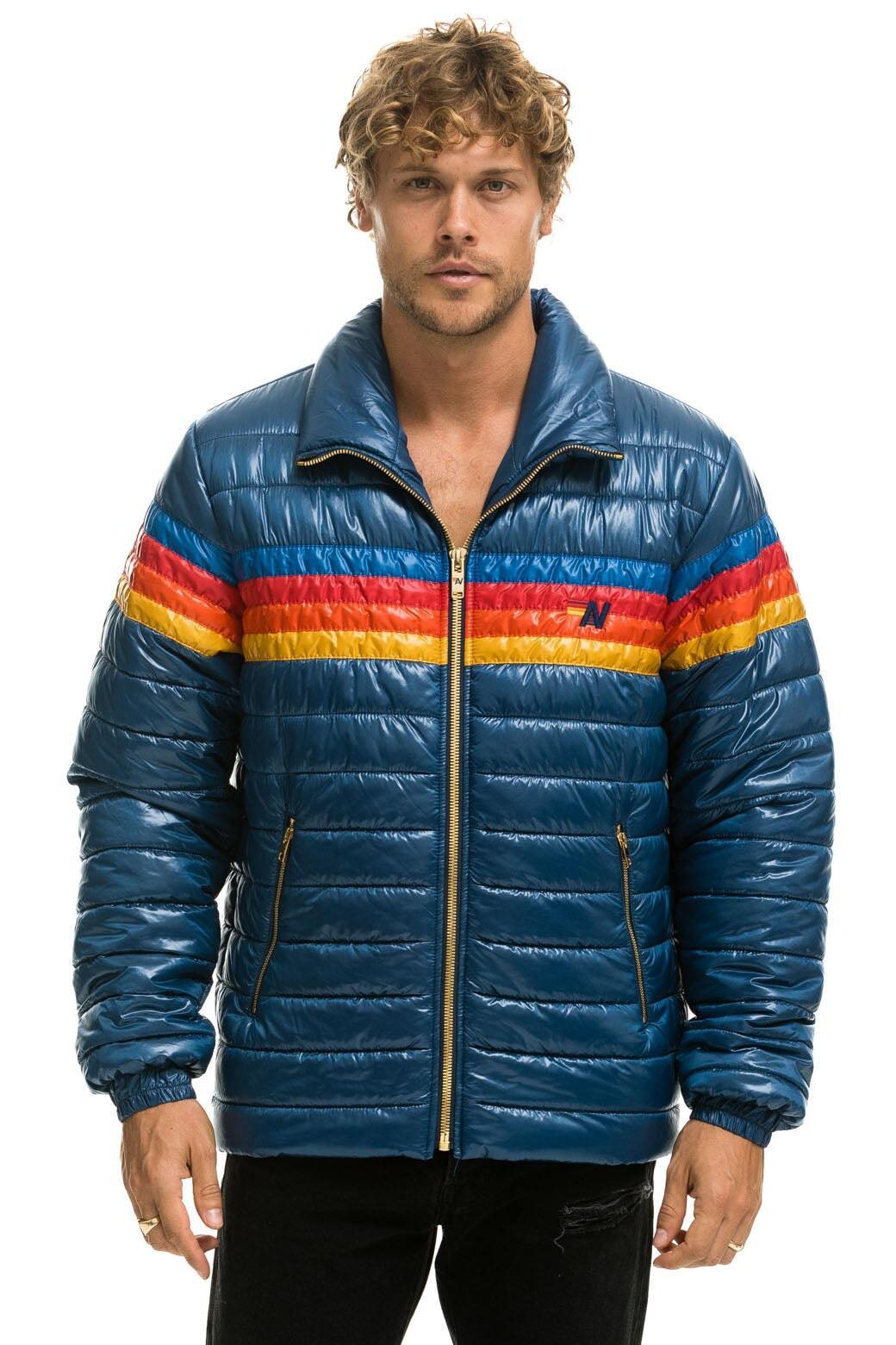 4 STRIPE TRAVELER JACKET - GLOSSY DEEP BLUE Male Product Image