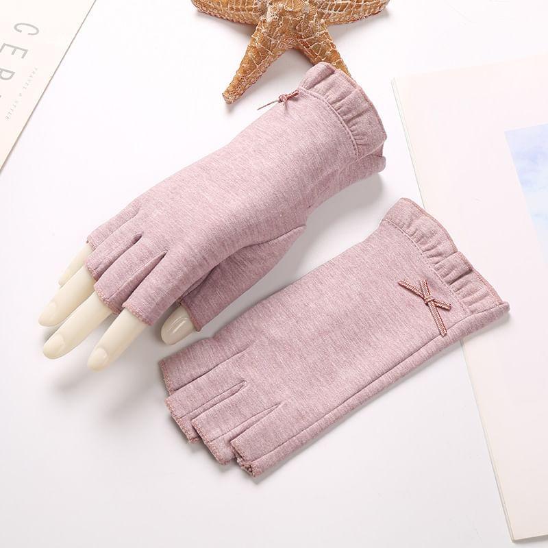 Ribbon Fingerless Gloves Product Image