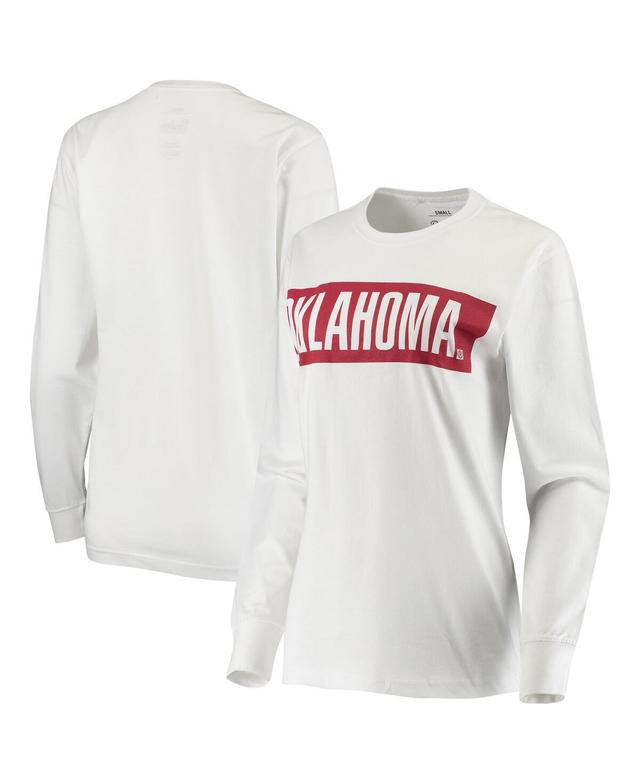 Womens Pressbox White Oklahoma Sooners Big Block Whiteout Long Sleeve T-shirt Product Image