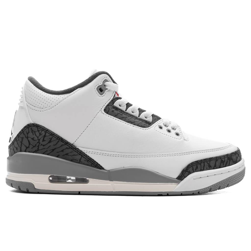 Air Jordan 3 Retro 'Grey Cement' - Summit White/Fire Red/Cement Grey Male Product Image