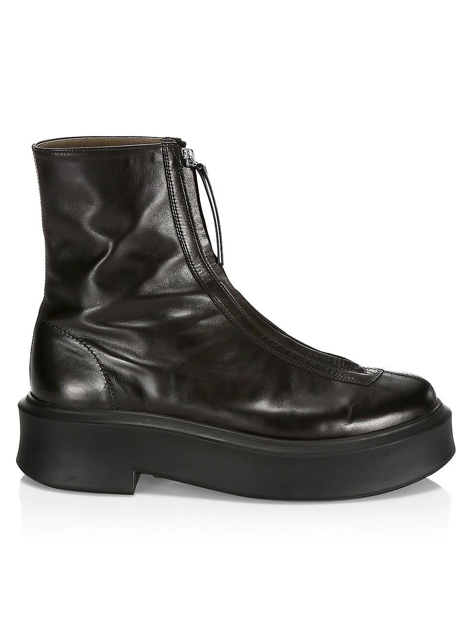 Leather Ankle Boots In Black product image