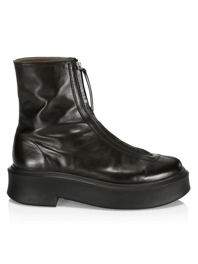 Leather Ankle Boots In Black Product Image