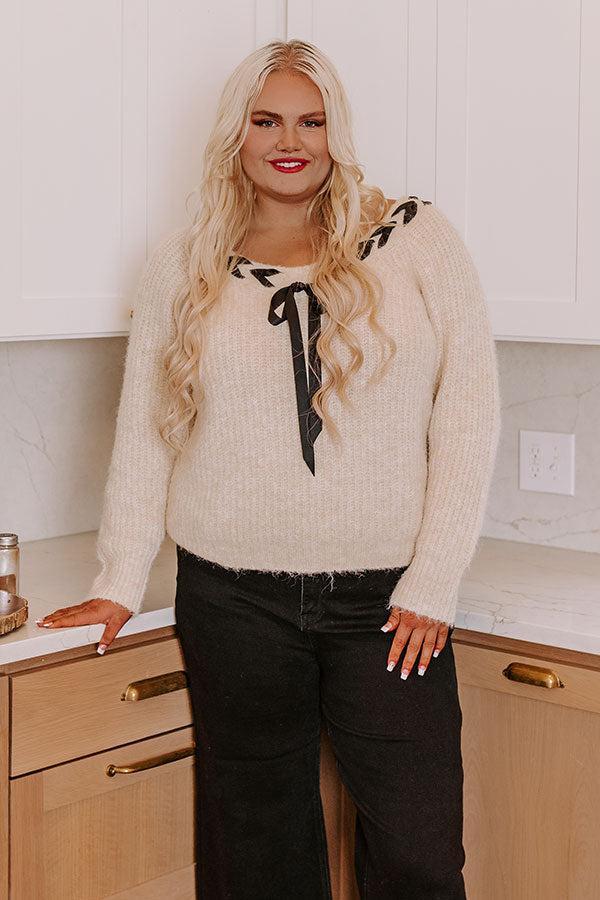 Soft Smile Knit Sweater Top Curves Product Image