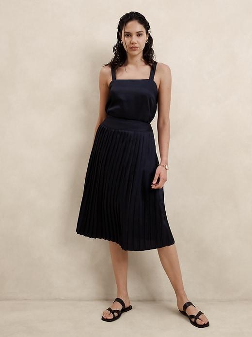 Pleated Midi Skirt Product Image