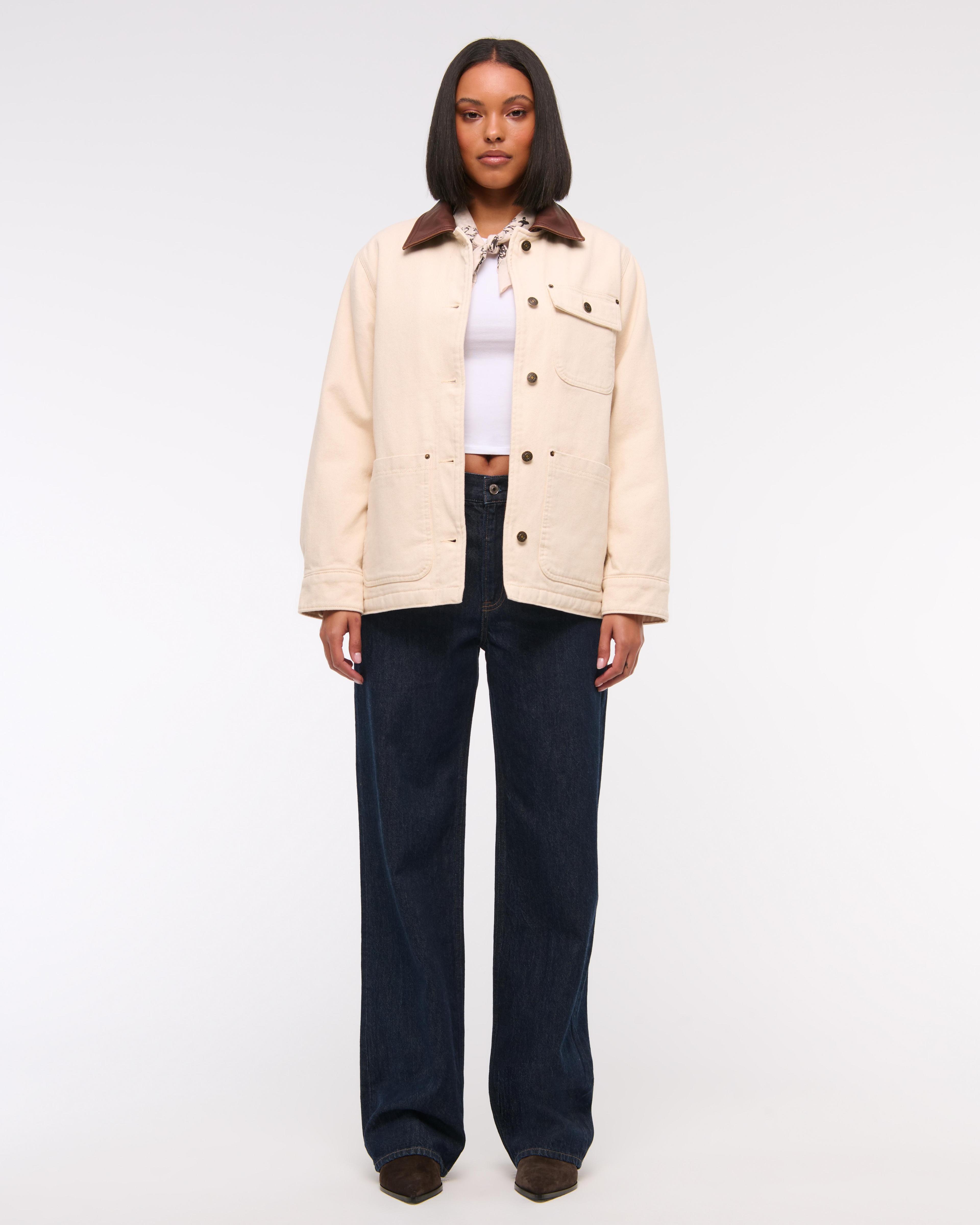 Mid-Length Twill Workwear Jacket Product Image