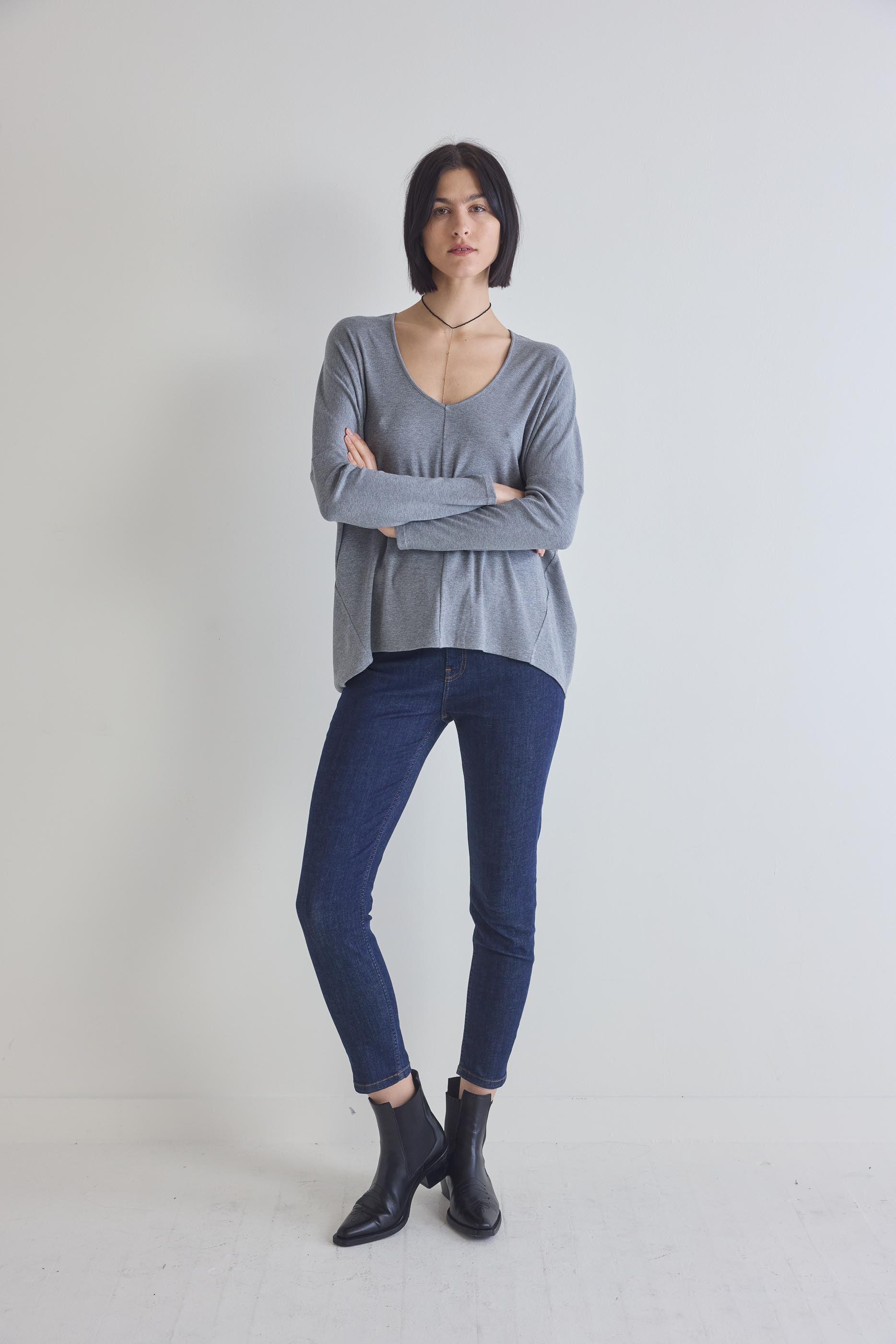 The Ribbed Dolman Long Sleeve Top Product Image