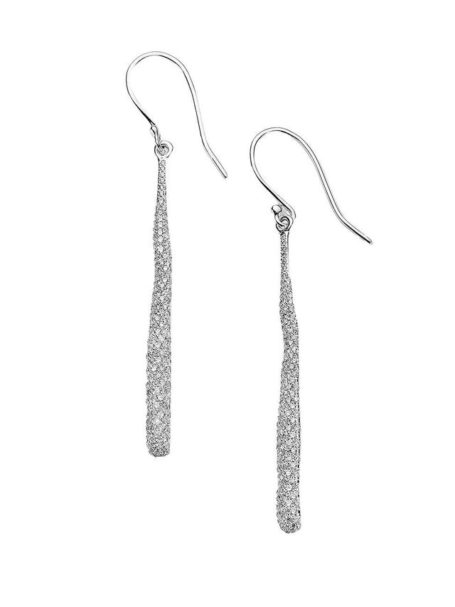 Womens Stardust Squiggle Stick Silver & Diamond Pav Earrings Product Image