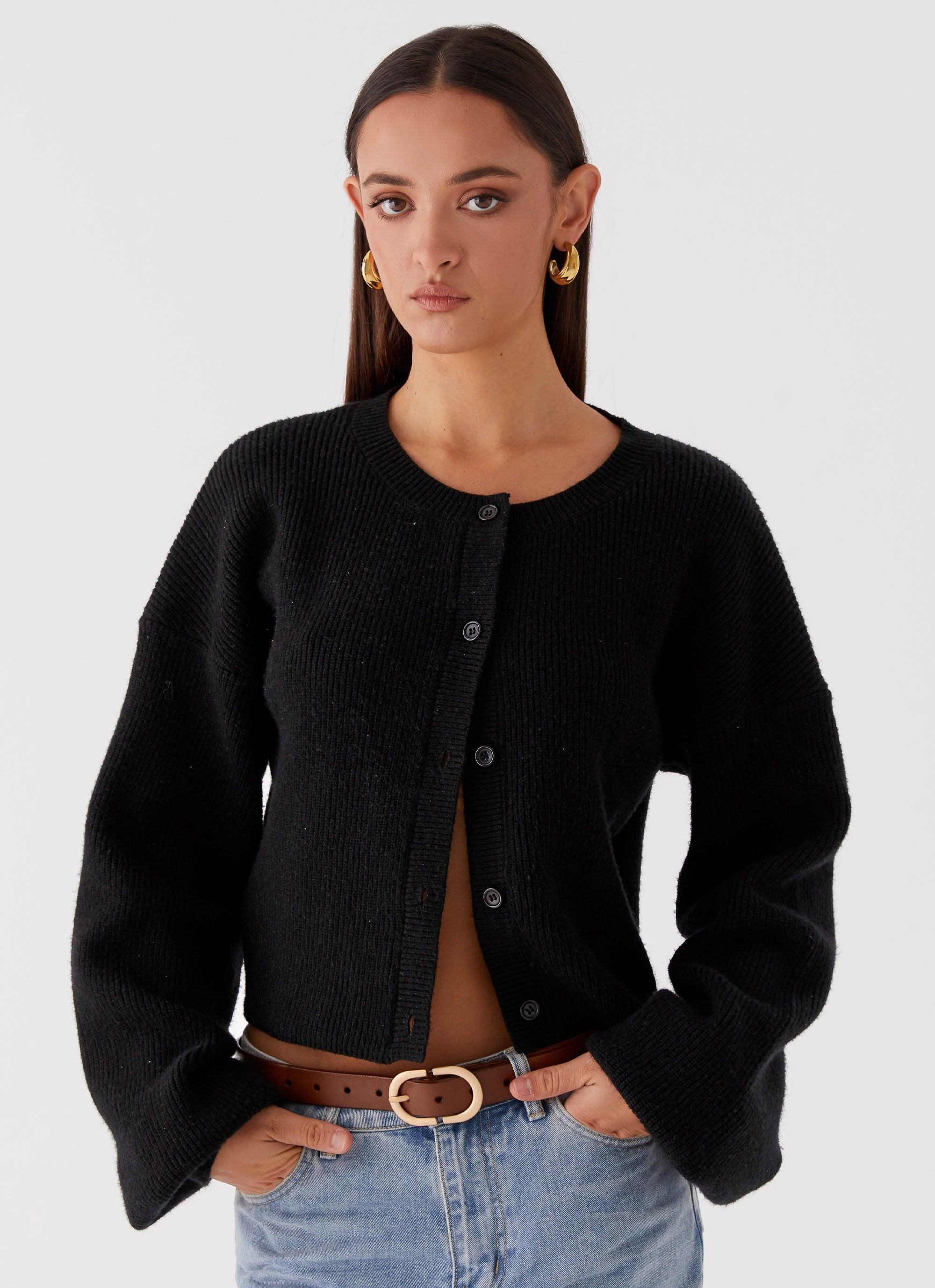 Daphne Knit Cardigan - Black Product Image