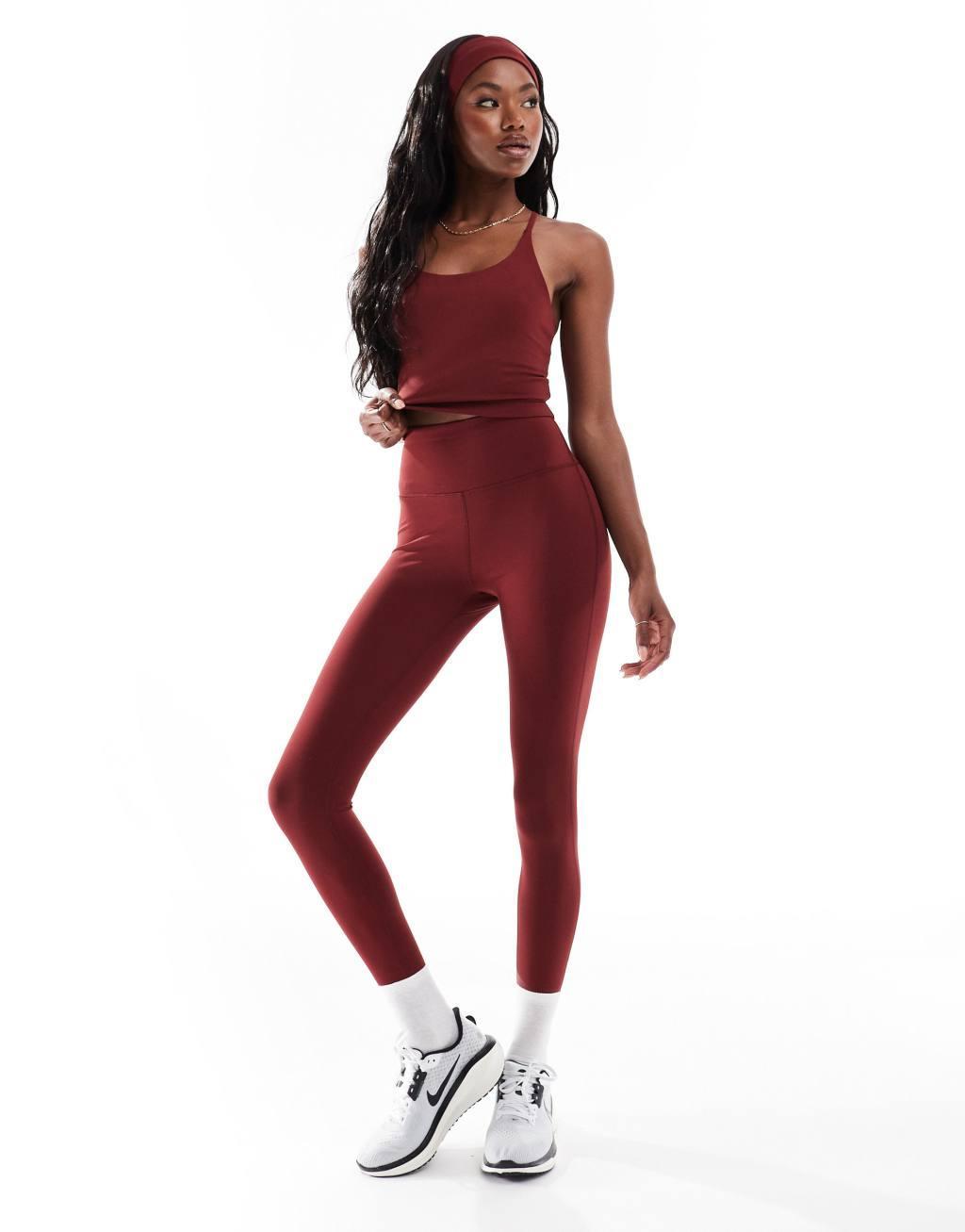 ASOS 4505 Icon yoga soft touch gym legging in burgundy Product Image