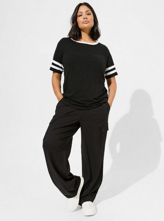 Wide-Leg Pull-On Wide Leg Stretch Challis Cargo Pant Product Image