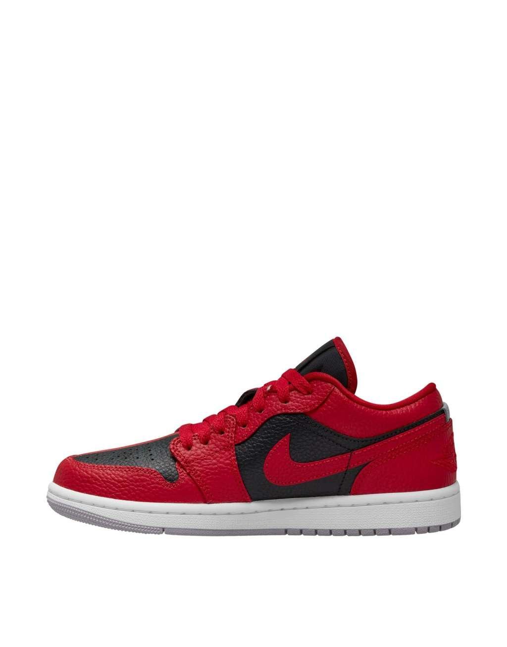 Nike Air Jordan 1 Low sneakers in red and black  Product Image