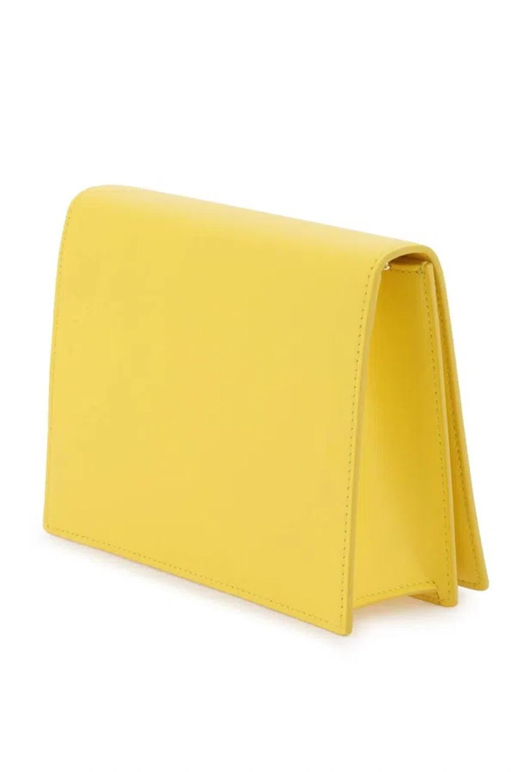 Dg Logo Leather Crossbody Bag In Yellow Product Image