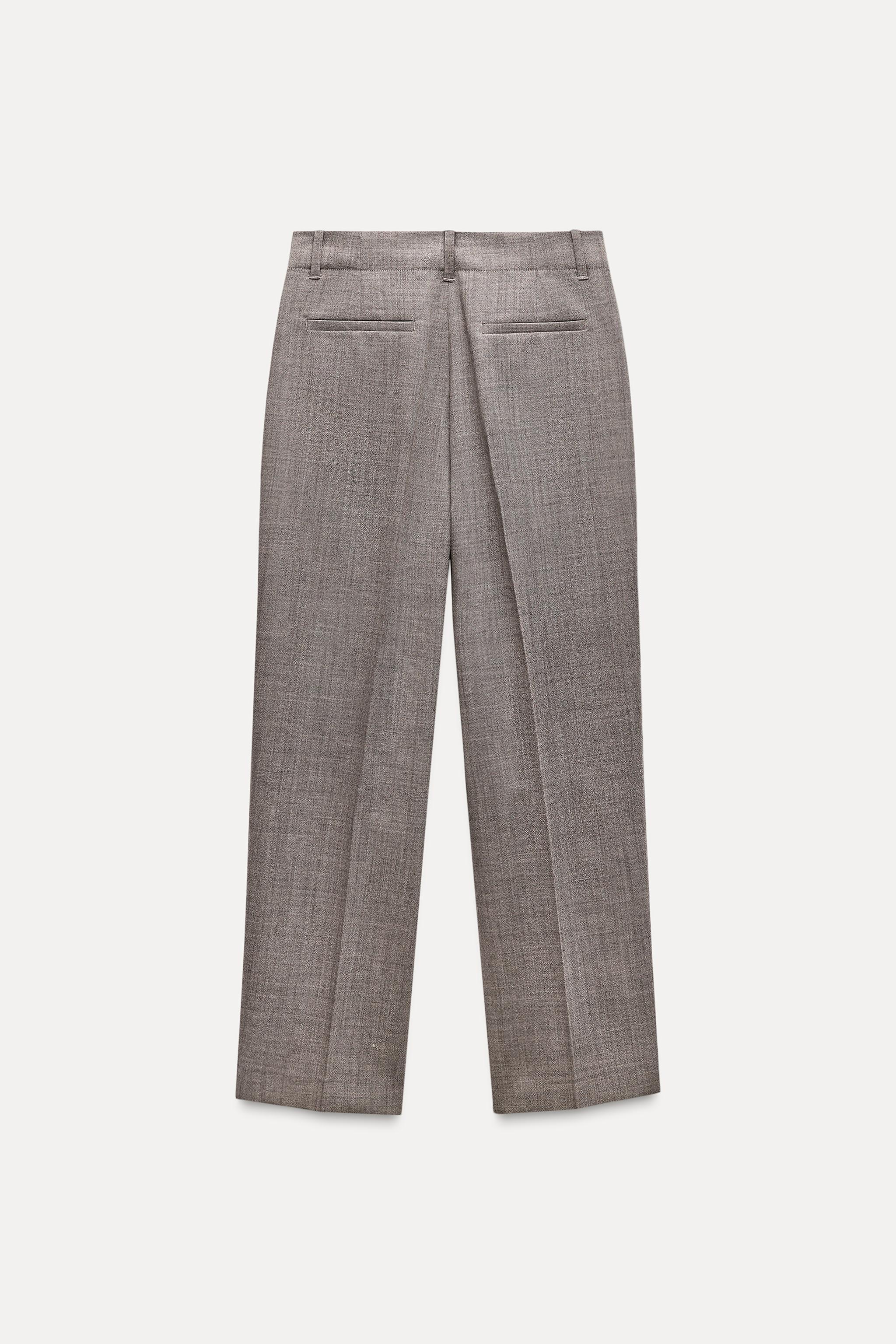 100% WOOL STRAIGHT LEG PANTS ZW COLLECTION Product Image