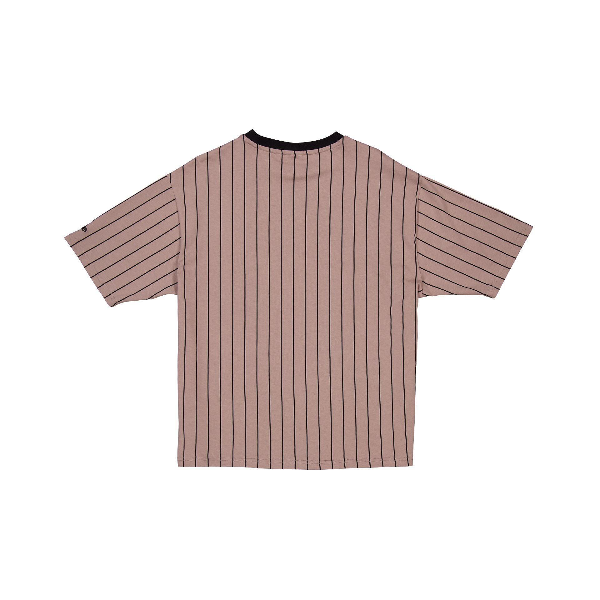 New Era Cap Essential Brown Pinstripe Oversized T-Shirt Male Product Image