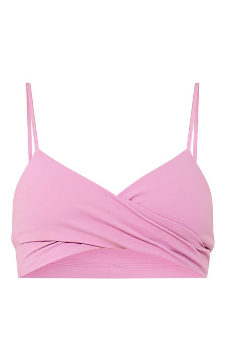 PLT SPORT Mauve Sculpt Wrap Over Sports Bra Product Image