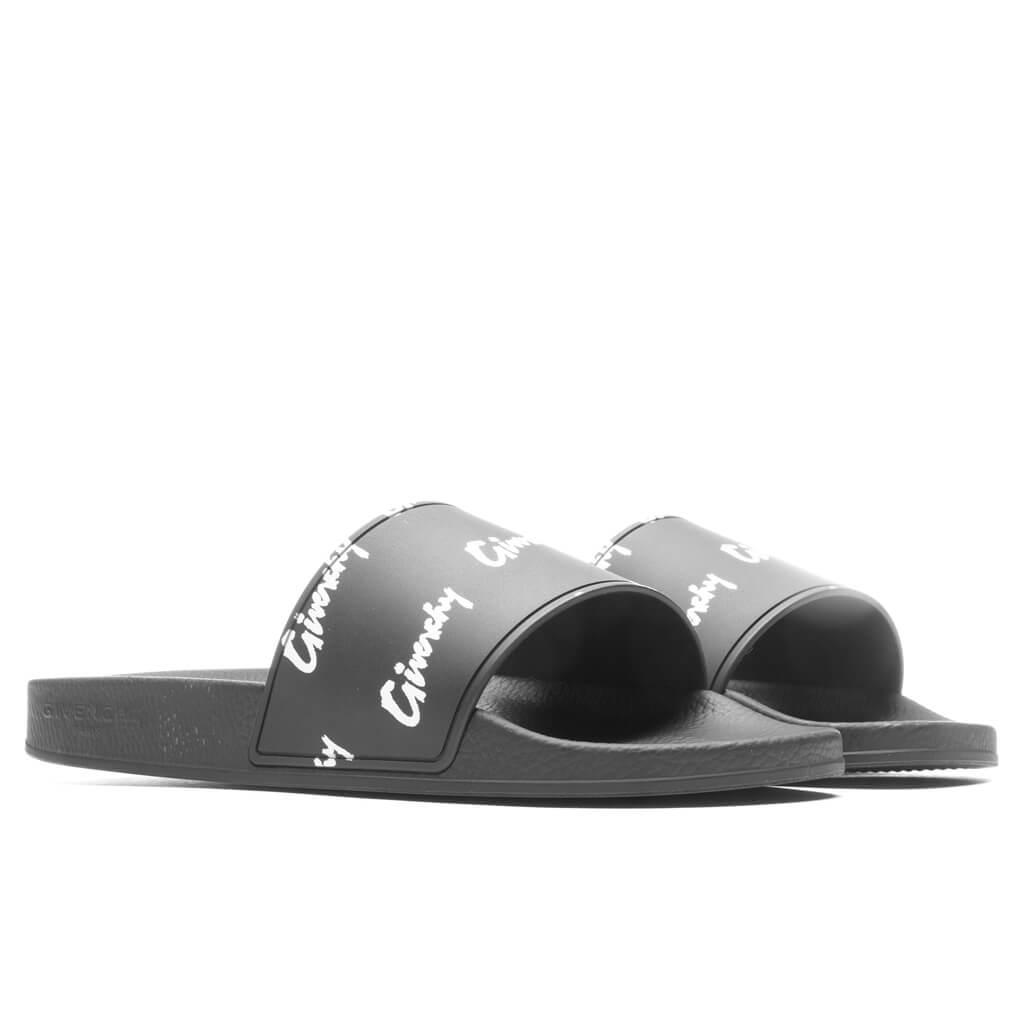 All Over Print Flat Sandals - Black/White Male Product Image