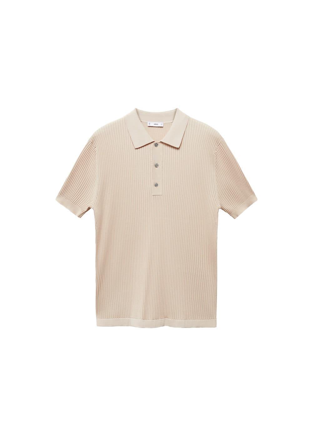 MANGO MAN - Knit cotton polo shirt beigeMen Product Image