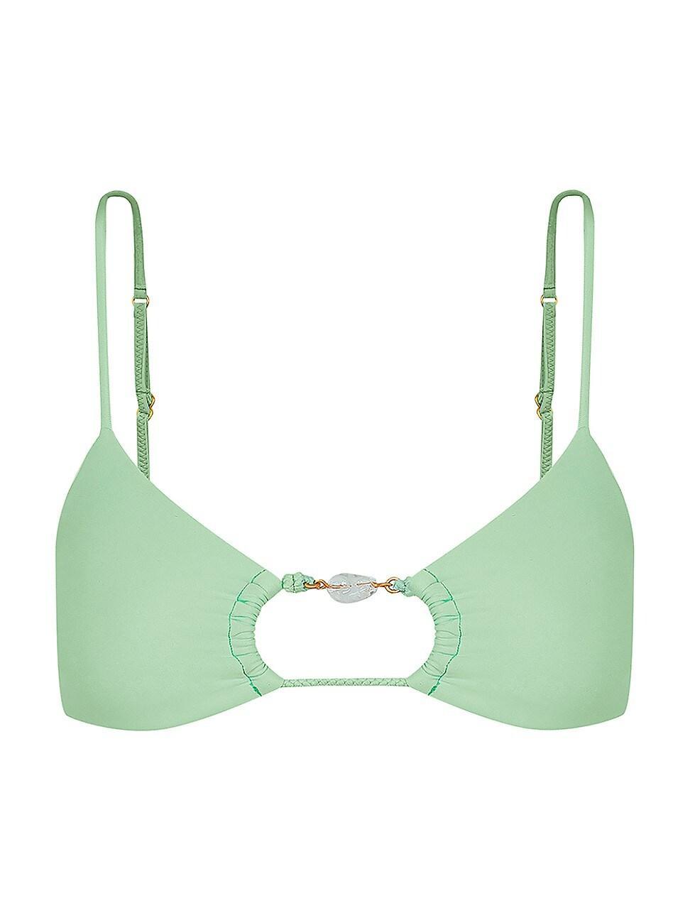 Womens Solid Ivy Erin Cut-Out Bikini Top Product Image