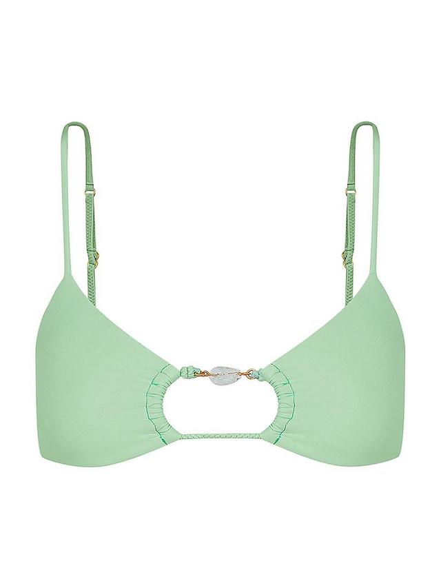 Womens Solid Ivy Erin Cut-Out Bikini Top Product Image