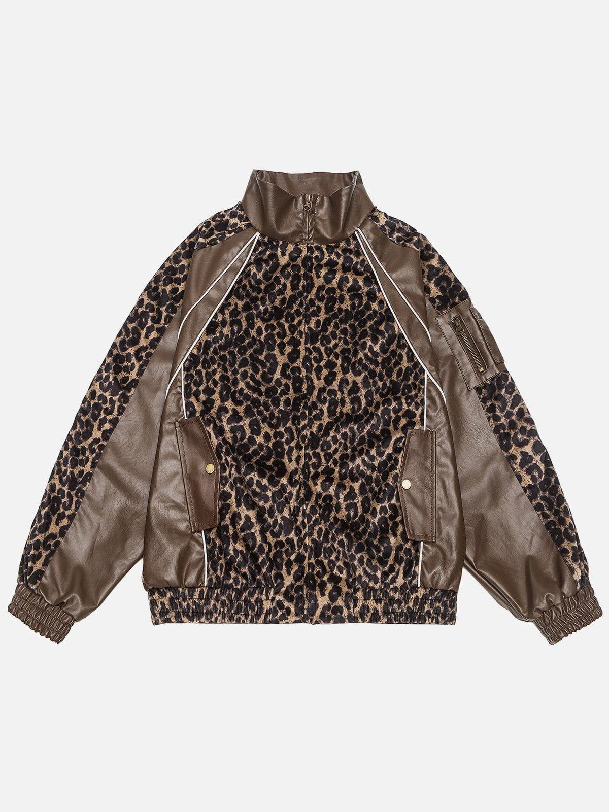 Aelfric Eden Leopard Print Patchwork Jacket Product Image