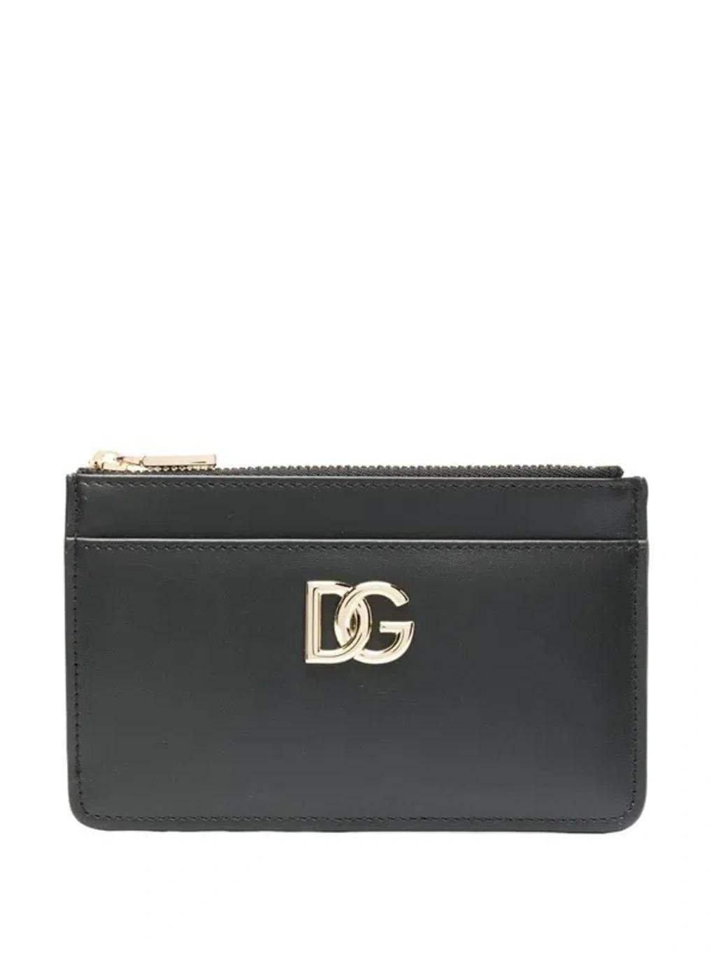 Calf Leather Cardholder With Logo Plaque In Black Product Image