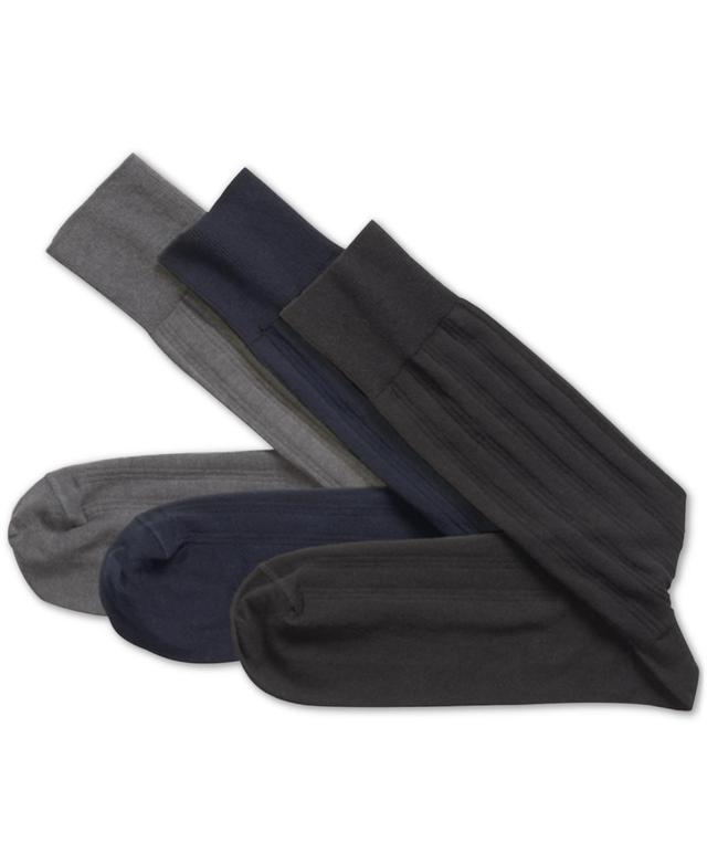 Johnston & Murphy Mens 3-Pk. Solid Ribbed Socks Product Image