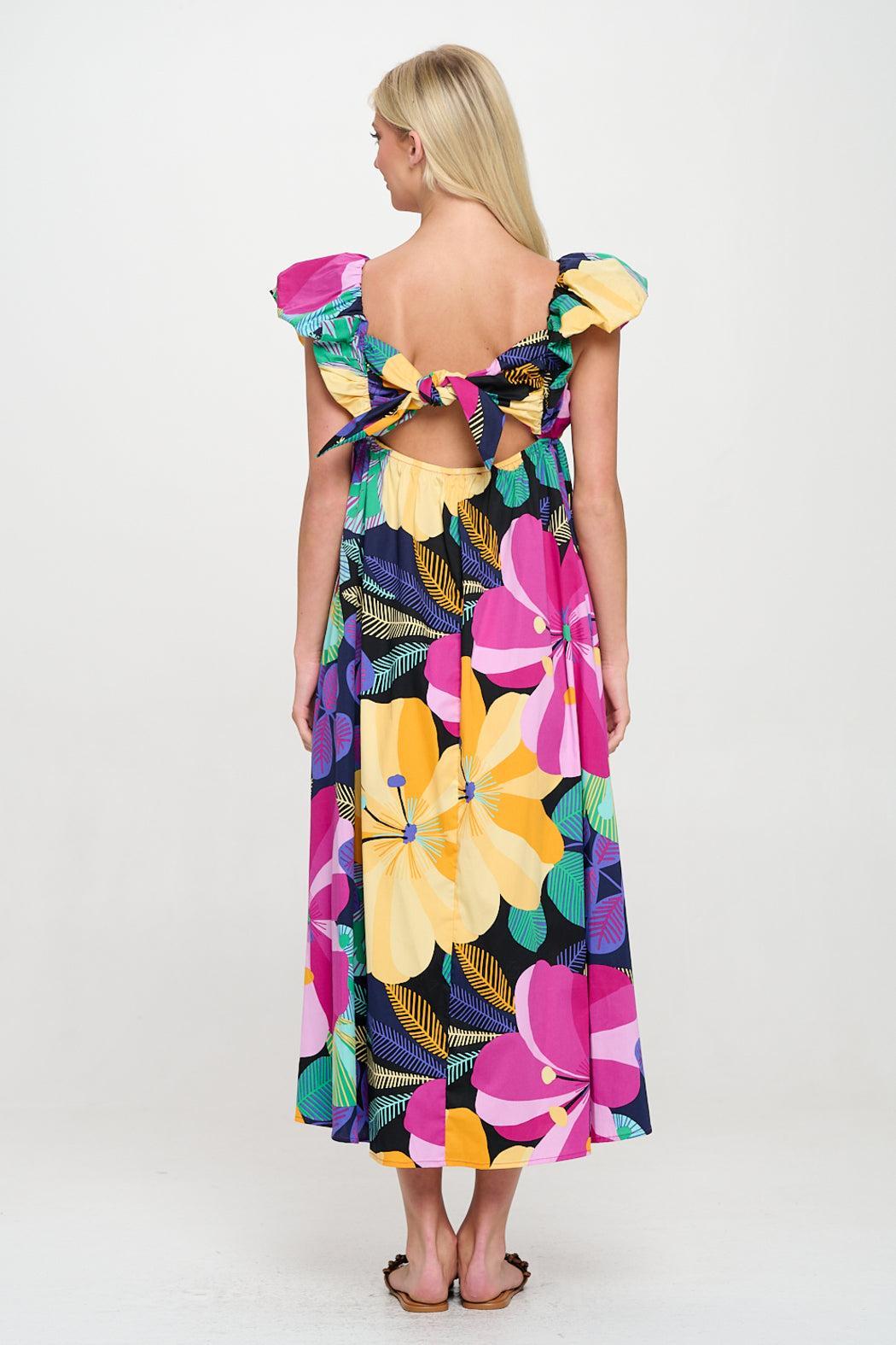 Big Multi Floral Lola Dress Product Image