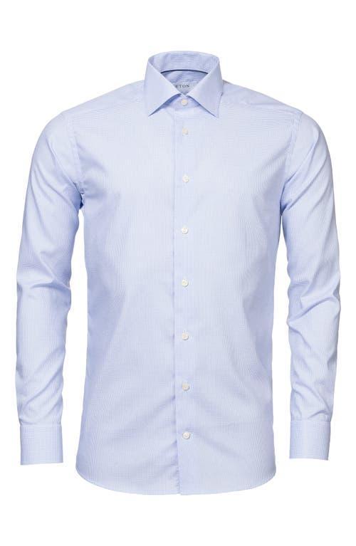 Eton Men's Contemporary Check Dress Shirt - Size: 17.5 - BLUE Product Image