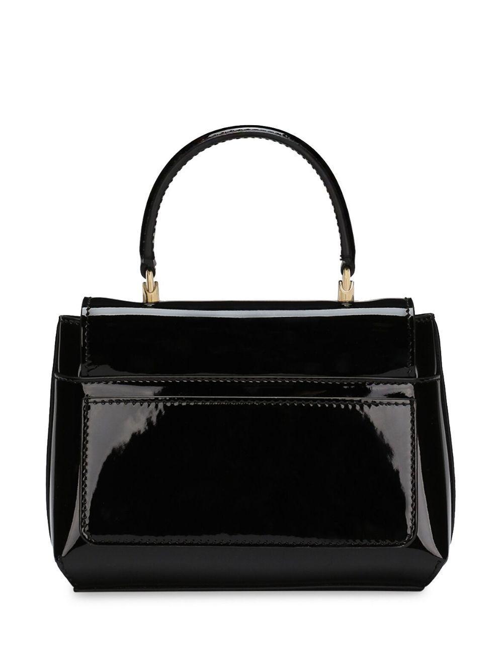 Dg Logo Patent Leather Shoulder Bag In Black Product Image