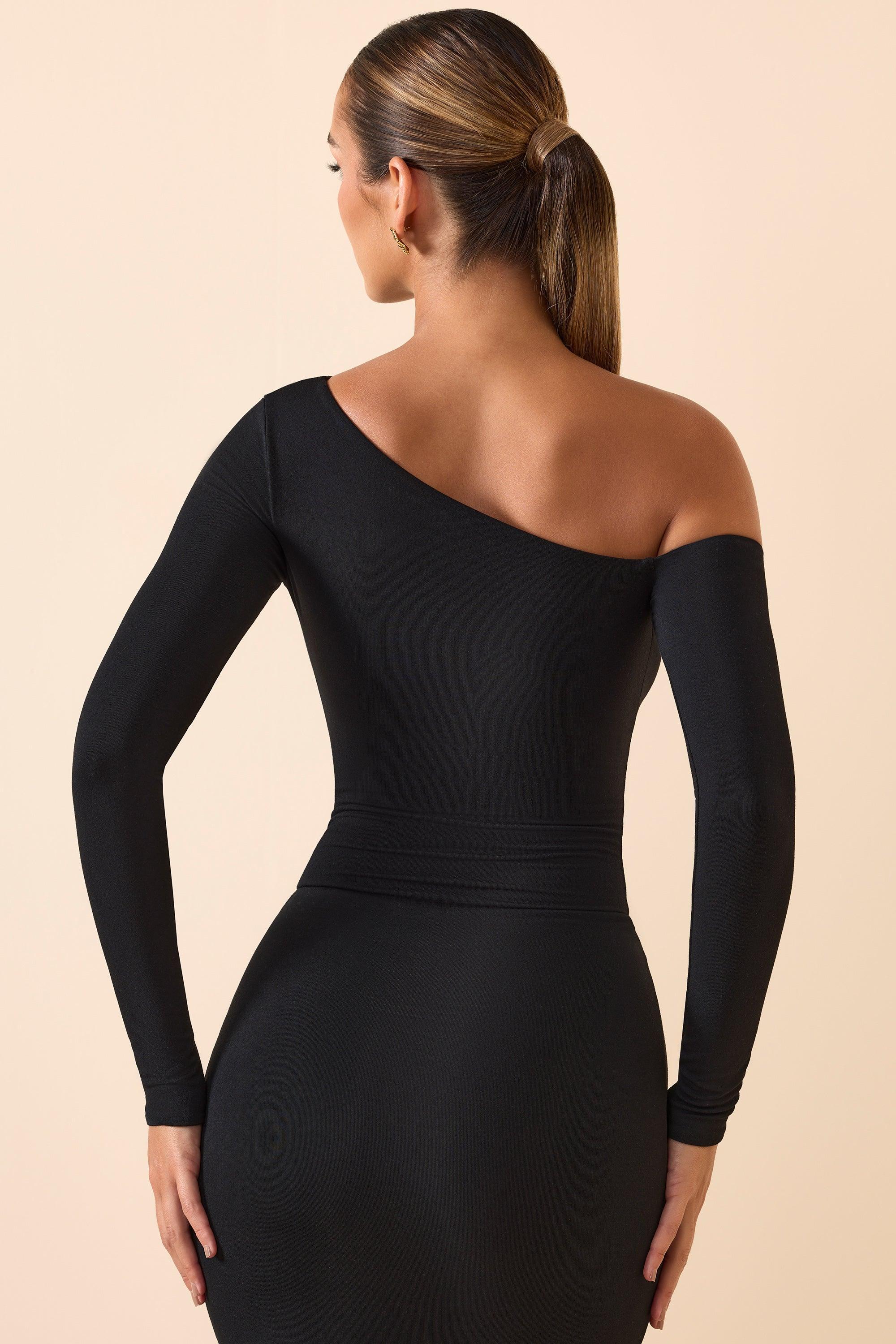 Modal Off-Shoulder Bodysuit in Black Product Image