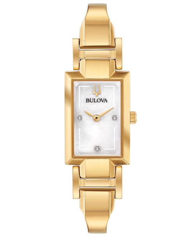 Bulova Goldtone Diamond Accent Womens Half-Bangle Watch Product Image