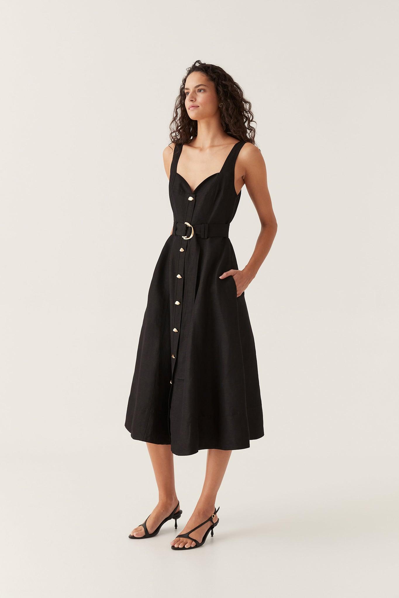 Clay Belted Midi Dress Product Image