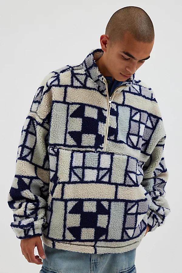 BDG Scotty Printed Fleece Half-Zip Mock Neck Sweatshirt Mens at Urban Outfitters Product Image