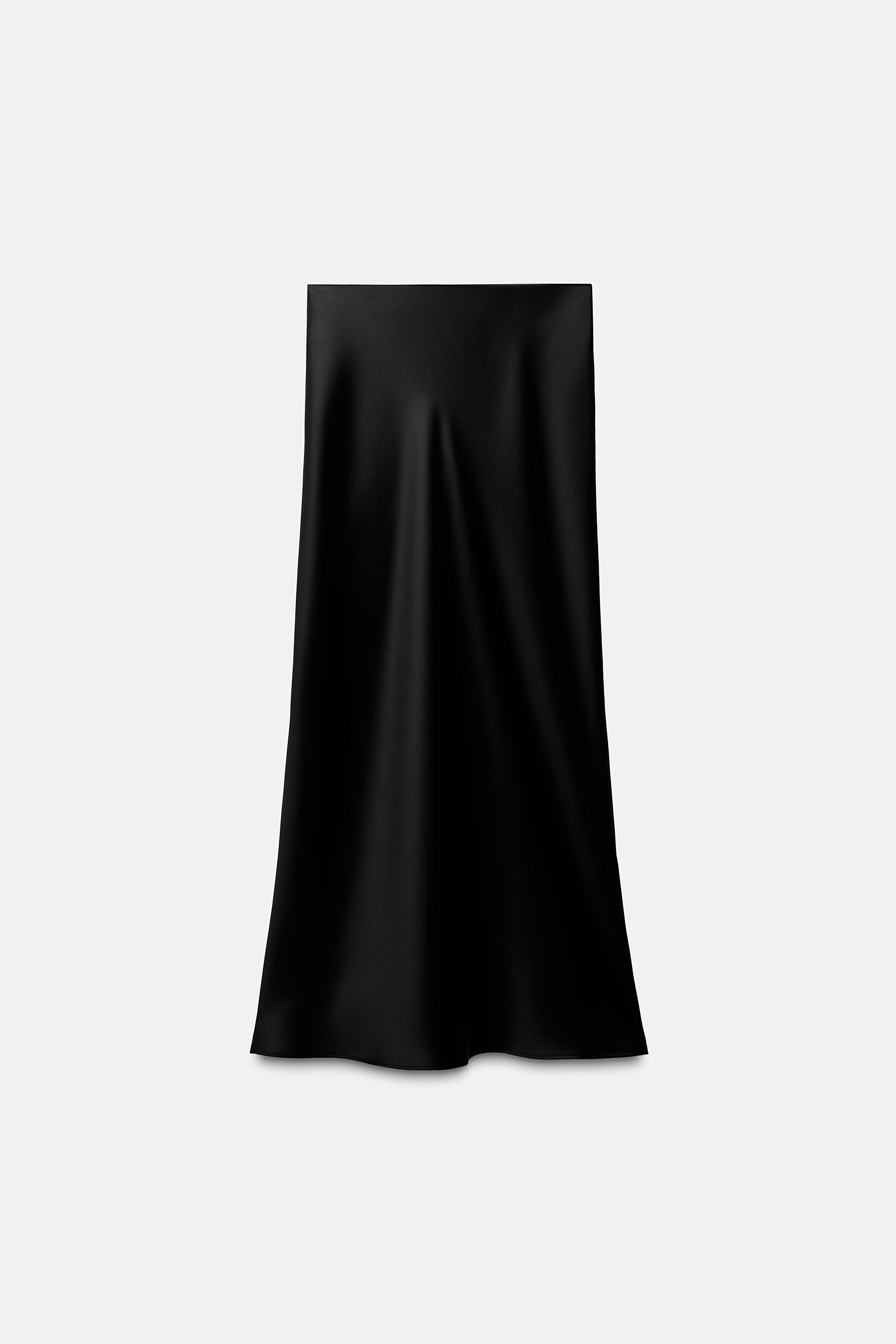 SATIN EFFECT MIDI SKIRT Product Image