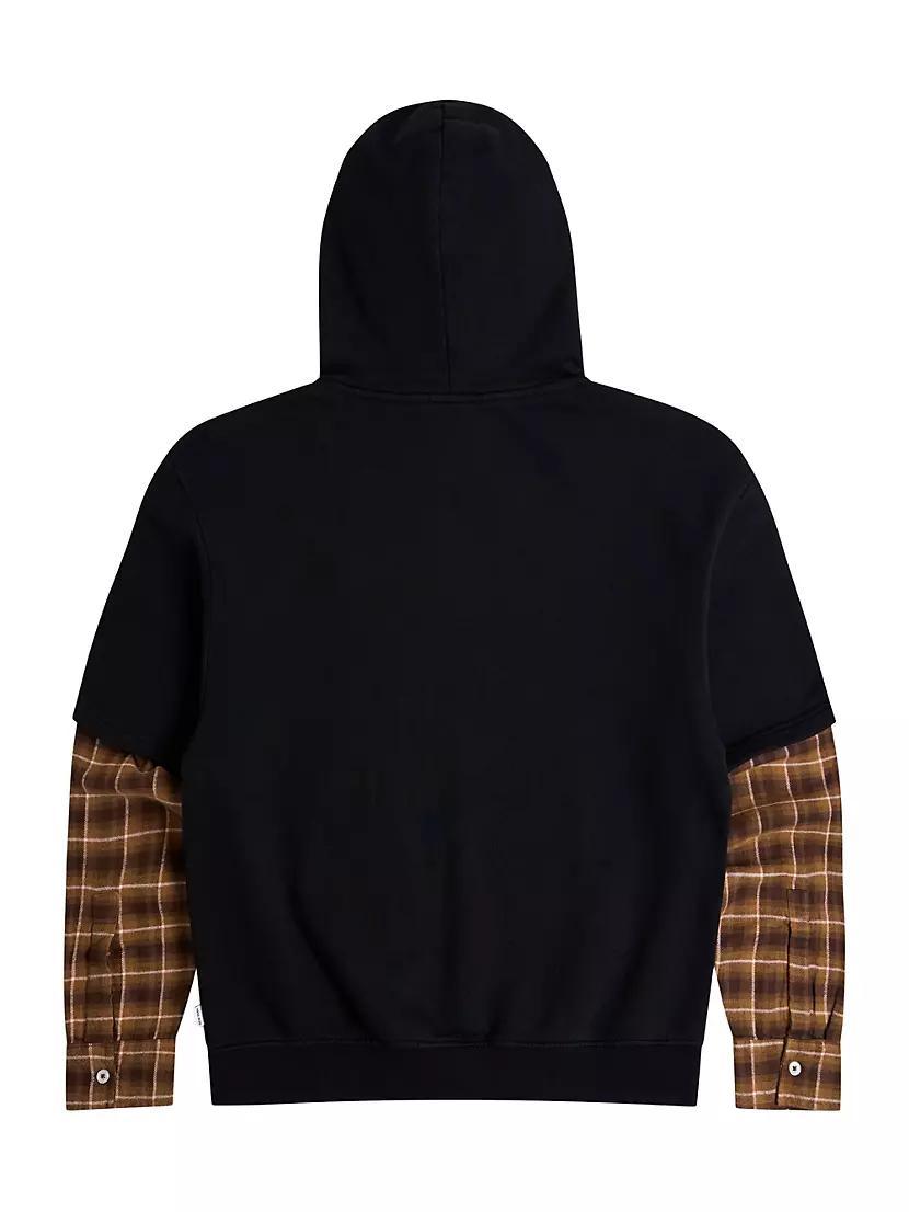 Mens Flannel Layered Hoodie Product Image