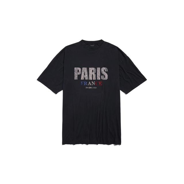 Paris Strass T-shirt Dress in Black Product Image